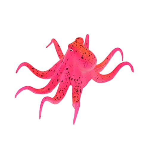 VILLCASE Silikon Künstliches Aquarium Schwimmende Krake Dekoration Bunte Lebensechte Glühende Fischtankdekor Unterwasser Gefälschte Clownfish Ornament Landschaftsimulation Tierdekor (Rot) von VILLCASE
