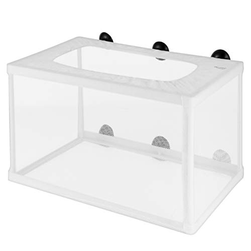 Aufzuchtbecken Aquarium Trennnetz für Aquarien, Brutkasten mit Saugnapf, für Babyfische, Garnelen, Clownfische Guppy, 26 x 15 cm Aquarium Set Komplett von VILLCASE