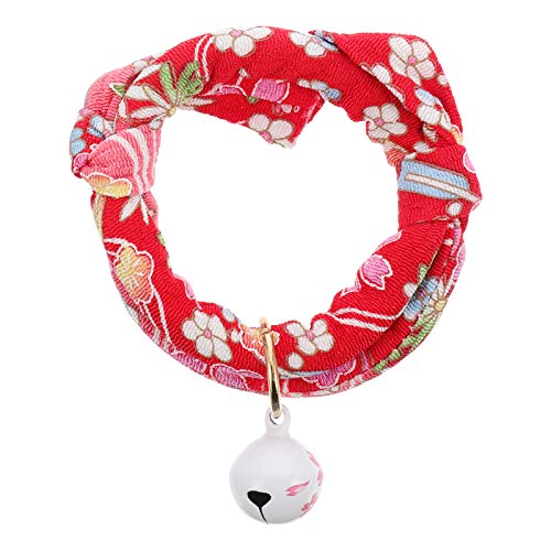 VILLCASE Verstellbares Katzenhalsband mit kleinem Glöckchen, niedliches Halsband von VILLCASE