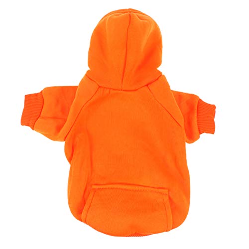 VILLCASE Warmer Hundemantel mit Kapuze für Welpen, Outfits, für kaltes Wetter, Größe XS (orange) von VILLCASE