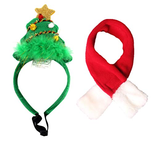 VILLCASE Weihnachtsbaum-Stirnband für Haustiere, 2 Stück von VILLCASE