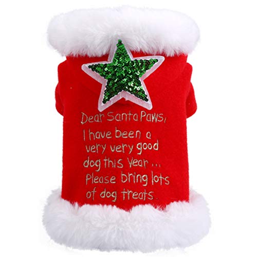 VILLCASE Weihnachtsmann-Kostüm für Hunde, Weihnachtsmann-Kostüm, Haustierzubehör von VILLCASE