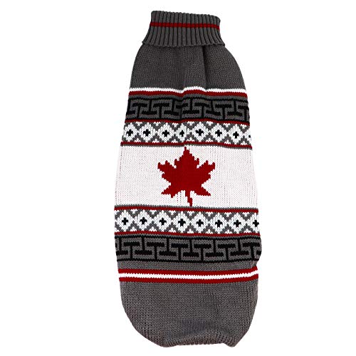 VILLCASE Weihnachtspullover für Hunde, warm, Winterkleidung, Party-Kostü , Ahornblatt-Design von VILLCASE