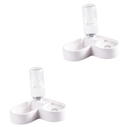 VILLFUL 2 Stücke Elegante Haustier Futternapf Wasserspender Automatische Katze Hund Wasser Feeder Weiß Leicht Zu Reinigen von VILLFUL