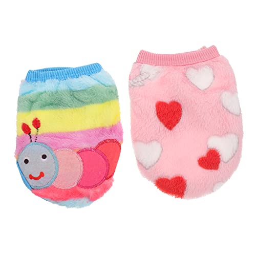 2Stücke Outfit für Haustiere Warmes Korallenfleece für Kätzchen und Niedliches Kostüm für Partys und Fotografie XXS Bequeme Haustierbekleidung von VILLFUL