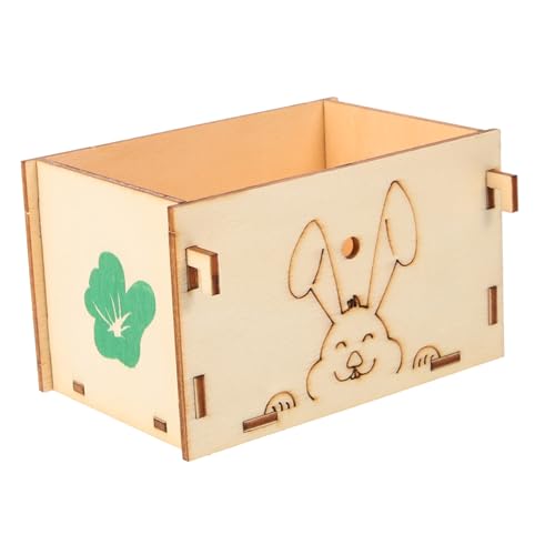VILLFUL Multifunktionaler Kaninchenfutterautomat aus Holz Verschleißfester Futterspender für Meerschweinchen Hamster Chinchillas Heu Futterstation mit Halter für Käfige von VILLFUL