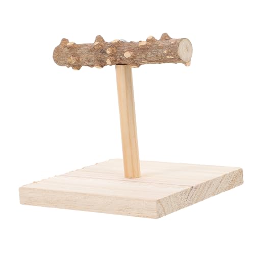 VILLFUL Papageien Vogel Trainingsständer aus Holz Tragbare Tisch Vogelsitzstange mit Sockel Interaktives Spielzeug für Sittiche Vielseitig Einsetzbar für Käfig Schreibtisch und von VILLFUL