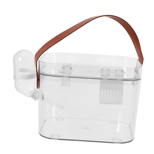 Tragbarer Hamsterkäfig mit Wasserflasche Durchsichtiger Kunststoff Transportkäfig für Kleine für Reisen und Outdoor Aktivitäten für Hamster und Andere Kleintiere von VILLFUL