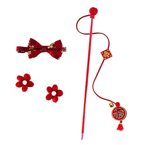 VILLFUL 1 Satz Katze Fliege Katze Teaser Chinoiserie- dekoratives Haustierhalsband katzenspielzeug Spielzeuge dekorative Katzenbeinkreise Festivaldekorationen Baumwolle Polyester rot VILLFUL 1 Satz Katze Fliege Katze Teaser Chinoiserie- dekoratives Haustierhalsband katzenspielzeug Spielzeuge dekorative Katzenbeinkreise Festivaldekorationen Baumwolle Polyester rot von VILLFUL