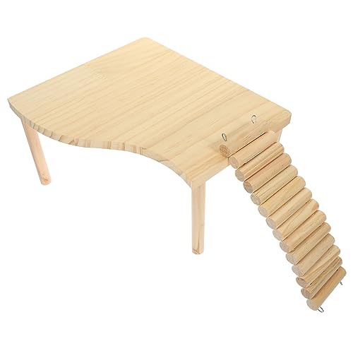 VILLFUL Hamster Holzplattform Interessantes Chinchilla Spielzeug Rattenleiter für Kleine Haustiere Kauspielzeug aus Natürlichem Holz für Käfige Fördert Bewegung und Gesundheit von VILLFUL