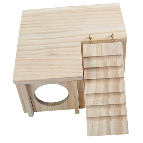 VILLFUL Hamsterholzhütte Für Meerschweinchen Holz Haus Rattenholzversteck Knabberbaum Für Hamsterkäfig- Schlafplatz Für Kleine Haustiere von VILLFUL