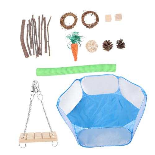 VILLFUL 1 Set Hamsterspielzeug, Zaun Set, Meerschweinchenspielzeug, Rattenlaufstall, Hasenspielzeug Für Kaninchen, Zahnpflege, Holzzubehör, Meerschweinchen Beißspielzeug, Hamster von VILLFUL