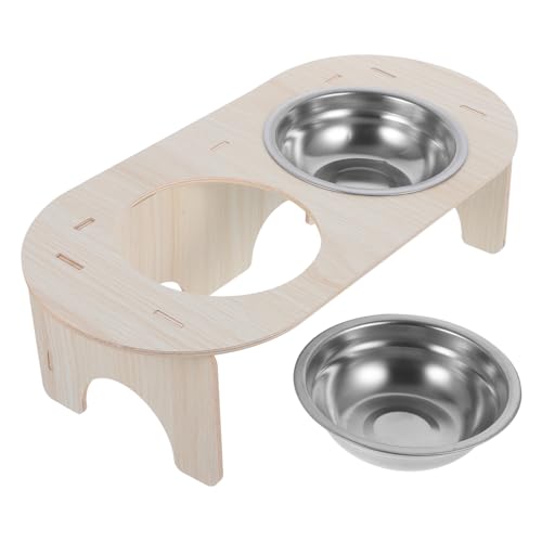 VILLFUL Erhöhtes Katzennapf Dual-Schalen Katzenfutter Und Wassernapf Aus Edelstahl Für Hauskatzen Und Kätzchen Geeignet Für Nass Und Trockenfutter Einfache Reinigung von VILLFUL
