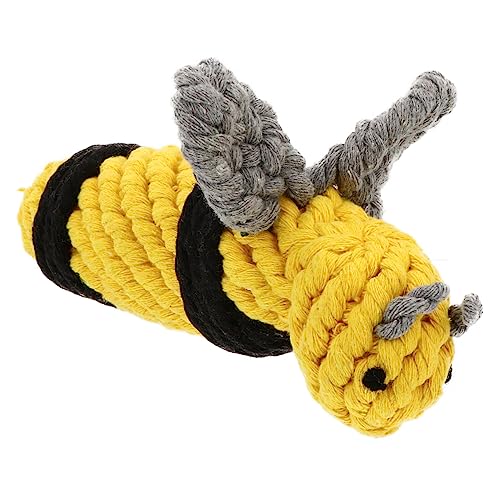 VILLFUL 1 Stück Bienen Baumwoll Kauspielzeug Interaktives Hundespielzeug für Welpen Langlebig und für Training und Spiel Fördert die Bindung zwischen Hund und Halter von VILLFUL