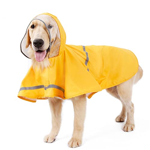 VILLFUL Regenmantel für Haustiere reflektierender Rand wasserdicht für Hunde bequem Regenbekleidung für Welpen Gelb Größe XL VILLFUL Regenmantel für Haustiere reflektierender Rand wasserdicht für Hunde bequem Regenbekleidung für Welpen Gelb Größe XL von VILLFUL