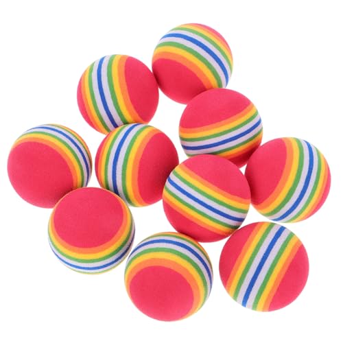 VILLFUL 10 Stück Eva Regenbogen Ball Schwimmendes Wasserspielzeug für Katzen Interaktives Kauspielzeug Zufälligen Farben für Training und Spielspaß Zufällige Farbe Zufällige Farbe von VILLFUL