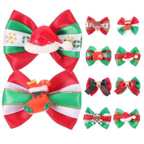 VILLFUL 10 Stück Tierkopfschmuck Haargummis Mit Schleife Weihnachtliches Kopfschmuck Für Kleine Hunde VILLFUL 10 Stück Tierkopfschmuck Haargummis Mit Schleife Weihnachtliches Kopfschmuck Für Kleine Hunde von VILLFUL