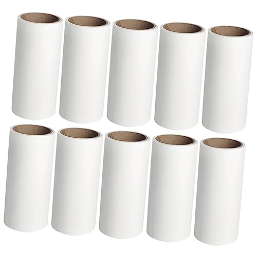 VILLFUL 10 Stück Teiliges Klebende Fusselrollen Nachfüllpapier Praktischer Tragbarer Tierhaarentferner für Kleidung Sofa Auto Teppich und Haustiere Effektive Fussel und Haarentfernung von VILLFUL