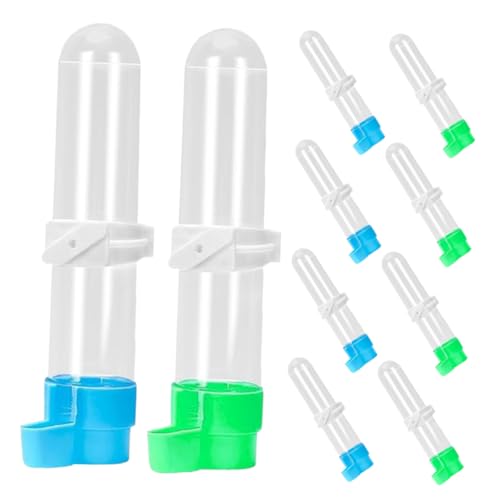 VILLFUL 10 Stück Wasserspender für Wellensittiche und Papageien Transparentes Trinkbehälter Zubehör für Vogelkäfige Einfache Installation von VILLFUL