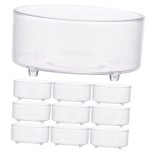VILLFUL 10 Stücke Fütterung Reptil Gericht Schildkröte Spinne Feed Tablett Platte Tasse Feeder Bowl Lebensmittel Wasser Becken Container Acryl von VILLFUL