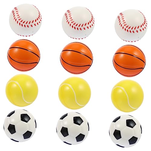 VILLFUL 12 Stücke Unzerstörbare Hundebälle aus PU Interaktives Spielzeug für Haustiere Bunte Trainingsbälle für Kleine und Mittelgroße Hunde von VILLFUL