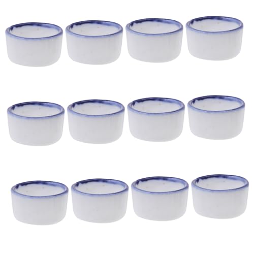 VILLFUL 12St Becken Mikro-Wasserschale Gecko-Futterbecher Wasserspender für Spinnen tierfutterbehälter pet Supplies Haustier eincremehilfe Raupe Wasserspender aus Keramik Wasserzufuhr Weiß von VILLFUL