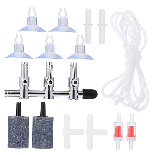 VILLFUL 16stücke Teiliges Set Aquarium Luftpumpen Zubehör Saugnapf Luftverteiler Wege Luftstromregler Für Aquarien Flexibel Einsetzbar Für Fischbecken Und Aquarienanwendungen von VILLFUL