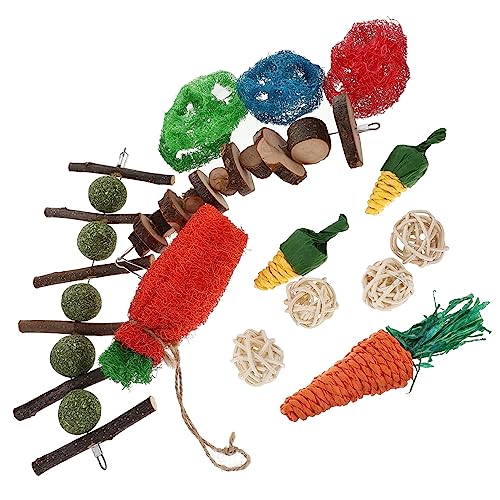 VILLFUL 16stücke Teiliges Kauspielzeug Kleintiere Natürliches Kau Und Spielzeug Für Hamster Meerschweinchen Und Kaninchen Fördert Zahnpflege Und Langeweile von VILLFUL