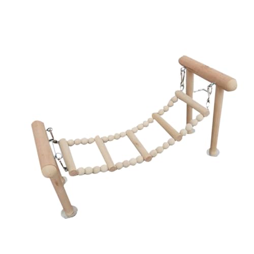 VILLFUL Vogelspielzeugschaukel Für Papageien Hängespielzeug Mit Holzblock-Design Kau Und Abenteuerspielplatz Für Nymphensittiche Sittiche Und Andere Kleine Vögel von VILLFUL