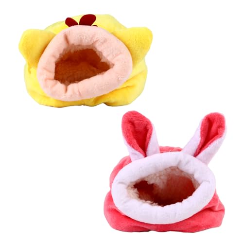 VILLFUL 2stücke Warmes Nagerbett Für Kleine Tiere Häuschen Für Hamster Meerschweinchen Und Igel Kuschelnest Für Optimale Schlafqualität Und Wohlbefinden von VILLFUL