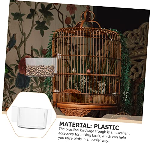 VILLFUL 2 STÜCK Vogelfutterbox aus Transparentem Dickem Kunststoff Halbrund Großer Futtertrog für Vogelkäfige Geeignet für Papageien und Wildvögel Praktische Futterstation für Einfache von VILLFUL