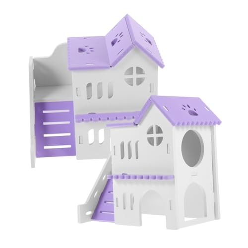 VILLFUL 2 Sets Bunte Kleine Häuschen, Häuschen, Hamsterversteck, Meerschweinchenversteck, Haushalts Hamsterhaus, Rattenbedarf, Zartes Hamsterhaus, Dekoratives Rattenversteck, von VILLFUL
