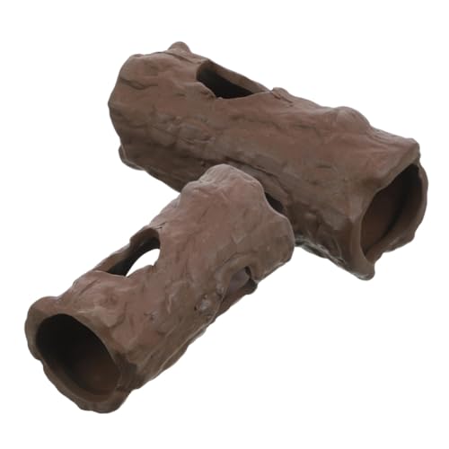 VILLFUL 2 Stück Aquarium Fischhöhle aus Einzigartiges Handgefertigtes Fisch Garnelenversteck Kompakte Deko für Aquarien Fischtank Ornament Dekorative Zucht Versteckhöhle von VILLFUL