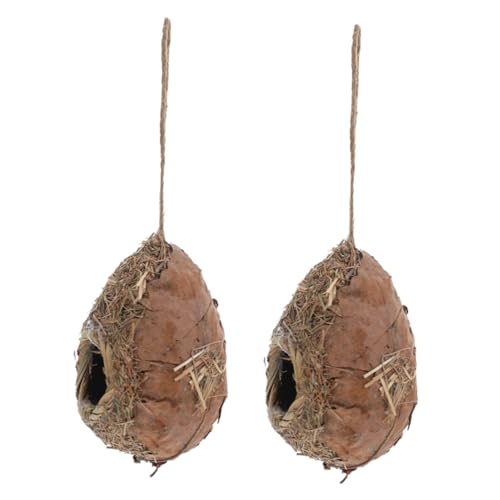 VILLFUL 2 Stück Hängendes Vogelhaus aus Getrocknetem Gras Gemütliches Nistplatz für Garten oder Wetterfestes Design für Ganzjährige Nutzung VILLFUL 2 Stück Hängendes Vogelhaus aus Getrocknetem Gras Gemütliches Nistplatz für Garten oder Wetterfestes Design für Ganzjährige Nutzung von VILLFUL
