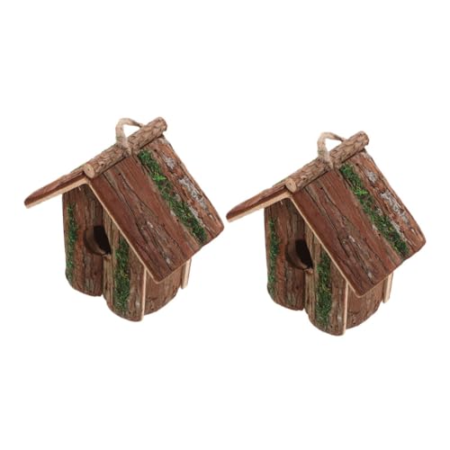 VILLFUL 2 Stück Hängendes Vogelhaus aus Holz Villenstil Gartenvogelhaus mit Natürlicher Holzrinde Einfach Aufzuhängen Dekoratives Nistkasten für Balkon Garten Draußen Fördert Vogelleben VILLFUL 2 Stück Hängendes Vogelhaus aus Holz Villenstil Gartenvogelhaus mit Natürlicher Holzrinde Einfach Aufzuhängen Dekoratives Nistkasten für Balkon Garten Draußen Fördert Vogelleben von VILLFUL