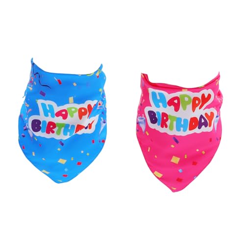 VILLFUL 2 Stück Hundehalsband Geburtstagstuch Stylische Einstellbare Hundeflagge für Partys Farbenfrohes Design und Geburtstagsbekleidung für Haustiere von VILLFUL