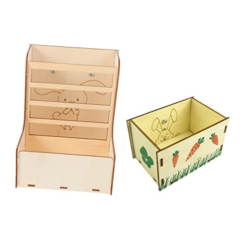 VILLFUL Futterspender Und Grasständer 2 Stück Fester Futterspender Für Kleintiere Futterspender Aus Holz Für Meerschweinchen Für Einfache Wartung Und Sauberkeit VILLFUL Futterspender Und Grasständer 2 Stück Fester Futterspender Für Kleintiere Futterspender Aus Holz Für Meerschweinchen Für Einfache Wartung Und Sauberkeit von VILLFUL
