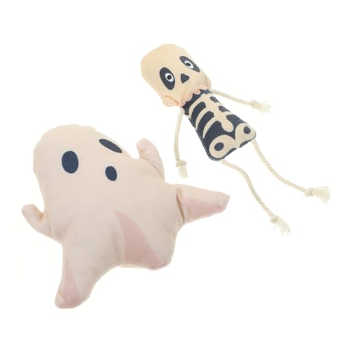 VILLFUL 2er Satz Katzenspielzeug Geisterkopfform Plüschnasenspielzeug Halloween Katzenspielzeug Katzenbeißspielzeug Abwechslungsreiches von VILLFUL