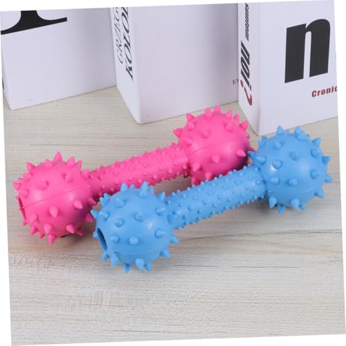 VILLFUL 2 Stück Teiliges Hundespielzeug Kauspielzeug aus Gummi mit Geräuschfunktion Hantel Form Zahnpflege und Zahnreinigung Interaktiv für Welpen und Katzen Bpa frei Robustes von VILLFUL