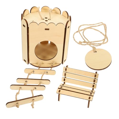 VILLFUL DIY-hamsterhaus Aus Holz 2 Stück Versteck Spielzeug Stuhl Für Kleintiere Selbst Zusammenbaubar Robustes Holznest von VILLFUL