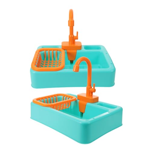 VILLFUL 2 Stück Vogelbadewanne Automatische Zirkulation Badewanne für Kleine und Mittelgroße Plastikwanne zur Vogelpflege für Papageien und Sittiche von VILLFUL