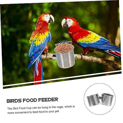 VILLFUL 2 Stück Vogelkäfig Futterbecher mit Clip Robust und Langlebig Einfach zu Befestigen und Reinigen Geeignet für Papageien und Kleine Vögel Praktischer Futter und Wassernapf von VILLFUL