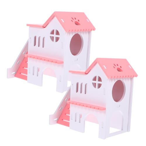 VILLFUL 2St Hamster Doppel Villa Meerschweinchenvilla Meerschweinchen-Versteck hamsterhaus Hamster häuschen für Hamster Meerschweinchen-Villa-Spielzeug Kleiner Hamster Igel Rennmaus von VILLFUL