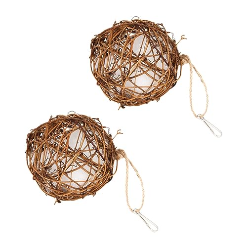 VILLFUL 2 Stücke Vogelnistmaterial für Garten Selbstgemacht Hummingbird Nest Ball Mehrzweck Nistball für Wildvögel Outdoor Spielzeug zur Vogelbeobachtung Nistmaterial für Vögel im Freien von VILLFUL
