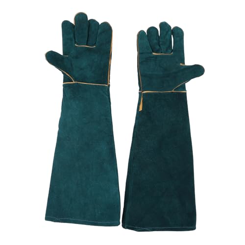 VILLFUL 2 Stück Bissfeste Handschuhe für Haustiere Material Handschuhe zum Umgang mit Haustieren Dunkelgrün 62 cm Bissschutzhandschuhe von VILLFUL
