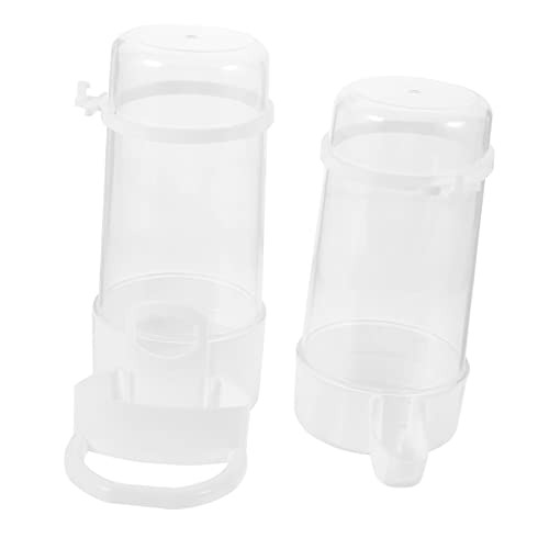 VILLFUL Kunststoffbehälter 2St Futterspender für Vogelkäfige Plastikbehälter Vogelwasserspender Kunststoff Weiß Vogelkäfige Für Nymphensittiche von VILLFUL