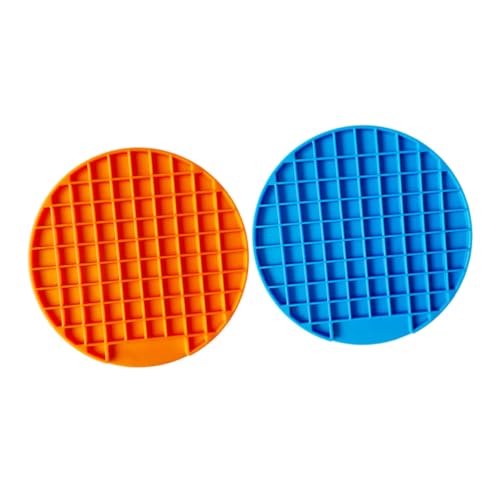 VILLFUL 2stücke Futtermatte Für Haustiere Aus Rutschfestes Futterspender-Kissen Zum Langsamen Fressen Für Hunde Und Katzen Blau Orange VILLFUL 2stücke Futtermatte Für Haustiere Aus Rutschfestes Futterspender-Kissen Zum Langsamen Fressen Für Hunde Und Katzen Blau Orange von VILLFUL