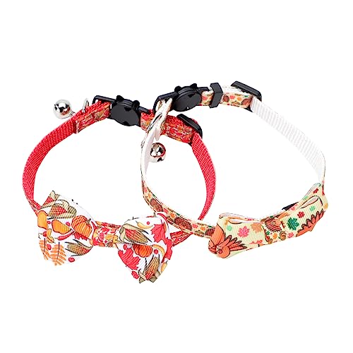VILLFUL 2pcs Haustier Kragen Halskette Fliege Kätzchen Kragen Katze Liefert Komfortable Thanksgiving Türkei VILLFUL 2pcs Haustier Kragen Halskette Fliege Kätzchen Kragen Katze Liefert Komfortable Thanksgiving Türkei von VILLFUL