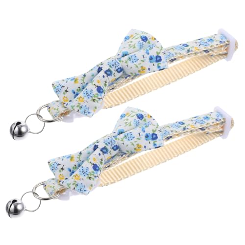 VILLFUL 2st Katzenhalsband Glockenkragen Mit Fliege Dekoratives Kätzchenhalsband Haustierhalsband Tragbares Welpenhalsband Katzenversorgung X3 Zubehör Die Katze Polyester-Nylon von VILLFUL