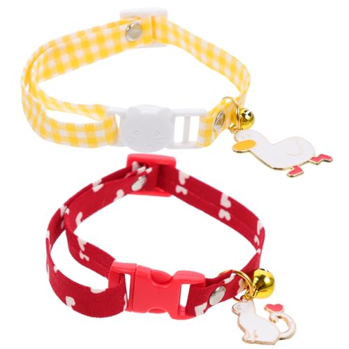 VILLFUL 2st Katzenhalsband Katze Kleines Halsband Glocke Verstellbares Halsband Für Haustiere Kätzchenhalsbänder Für Mädchen Welpenhalsband Baumwolle Polyester Die Klingel Einstellbar von VILLFUL